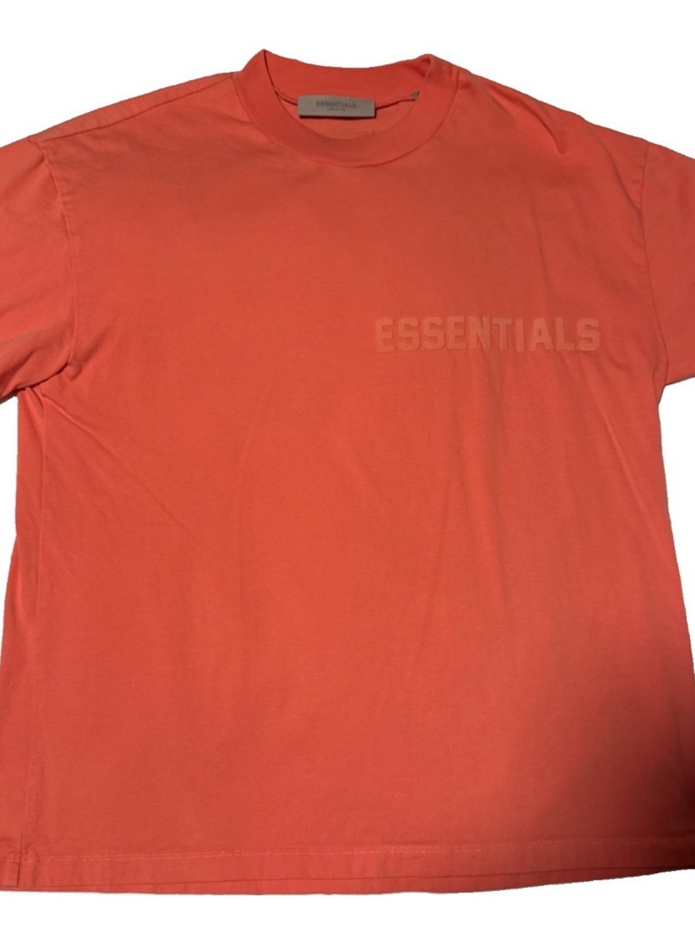New Without Tags, Essentials Coral Short Sleeve Logo Tee